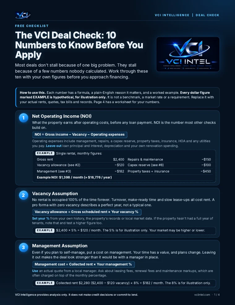Page 1 of The VCI Deal Check PDF